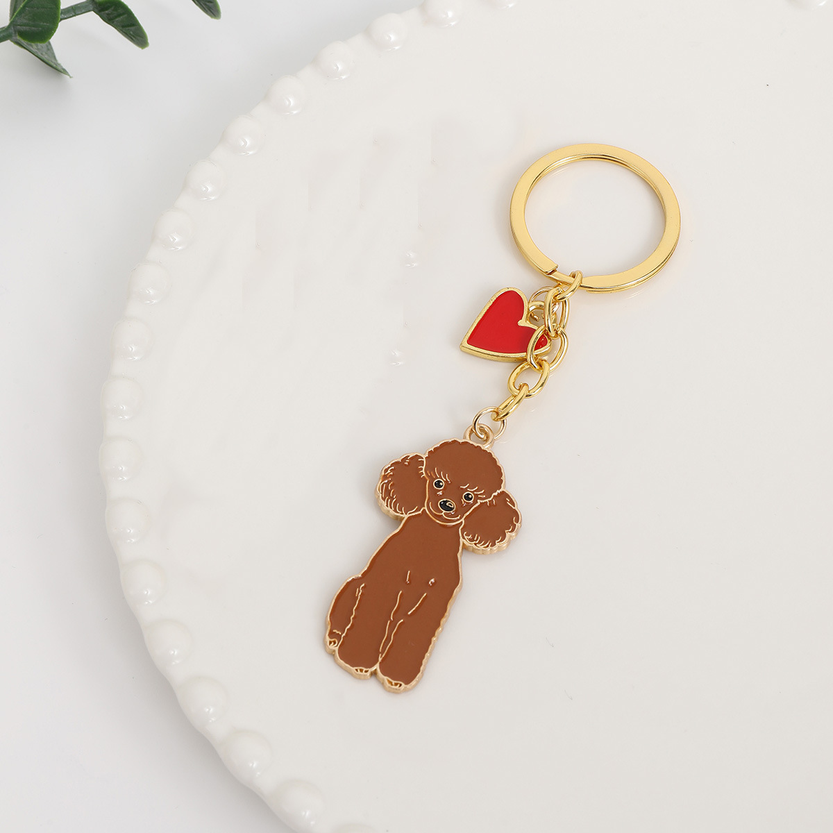Chain terms gold brown teddy red tip heart