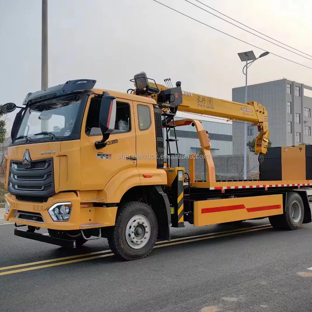 Light Truck RHD LHD Road Recovery Rollback Wrecker Tow Truck Body Kit with Hydraulic Crane