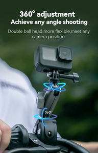 GoPro Hero用1/4スレッド付きボールヘッドマウント付きテレスシンクランプマウント10 9 8 7 6 5 4、DJIアクションカメラ、LCDフィールドモニター - Product Image 4