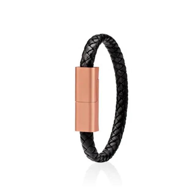 New Arrival Magnetic Leather Bracelet USB Sync Charger Cable For iPhone Bracelet Charger Cable for Android