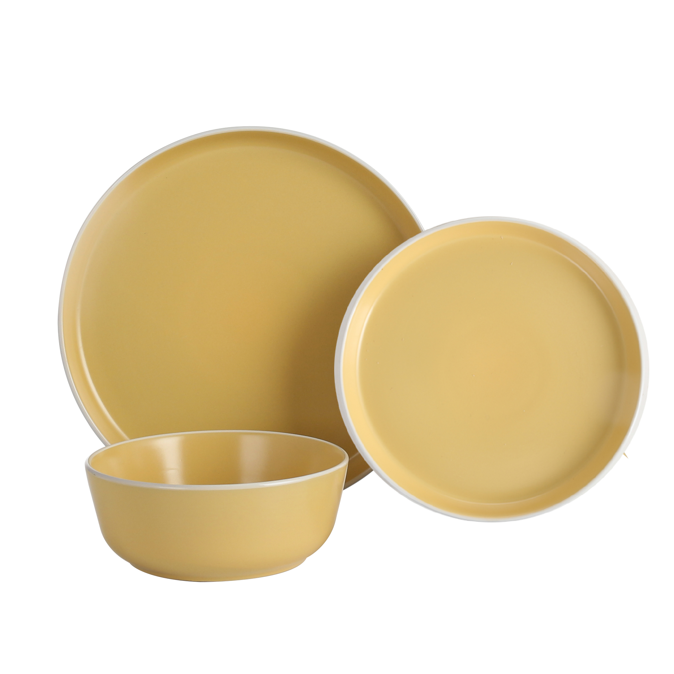 12pcs ensemble de dîner-Jaune