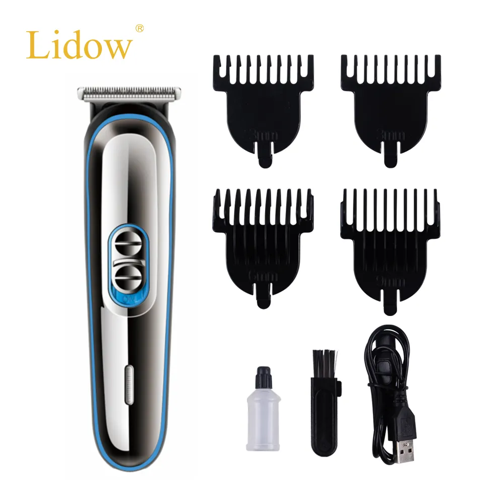 LIDOW-máquina de afeitar eléctrica con batería de litio, cortadora de pelo, recargable, inalámbrica, para salón de belleza
