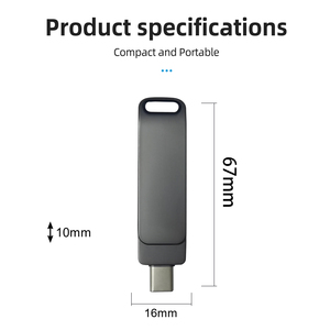 Android telefonlar, Apple macbook'lar için özel 2.0/3.0 2-in-1 Metal USB C USB sürücüleri (128GB, 64GB, 8GB, 16GB, 32GB). OTG desteği. - Product Image 5