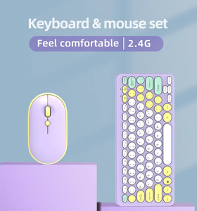 Diseño compacto ergonómico multicolor Receptor USB ultrasilencioso de 2,4 GHz Combinación de teclado y mouse inalámbricos ultrafinos - Product Image 4