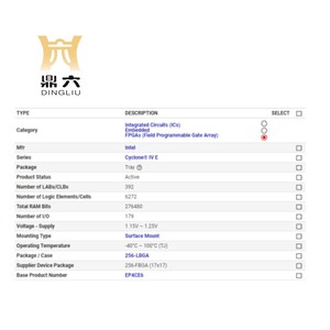 DING LIU EP4CE6F17C8N programlanabilir kapı dizisi IC EP4CE6F17I7N Cyclone IV E alan programlanabilir kapı dizisi (FPGA) IC 179 276480 6 - Product Image 2
