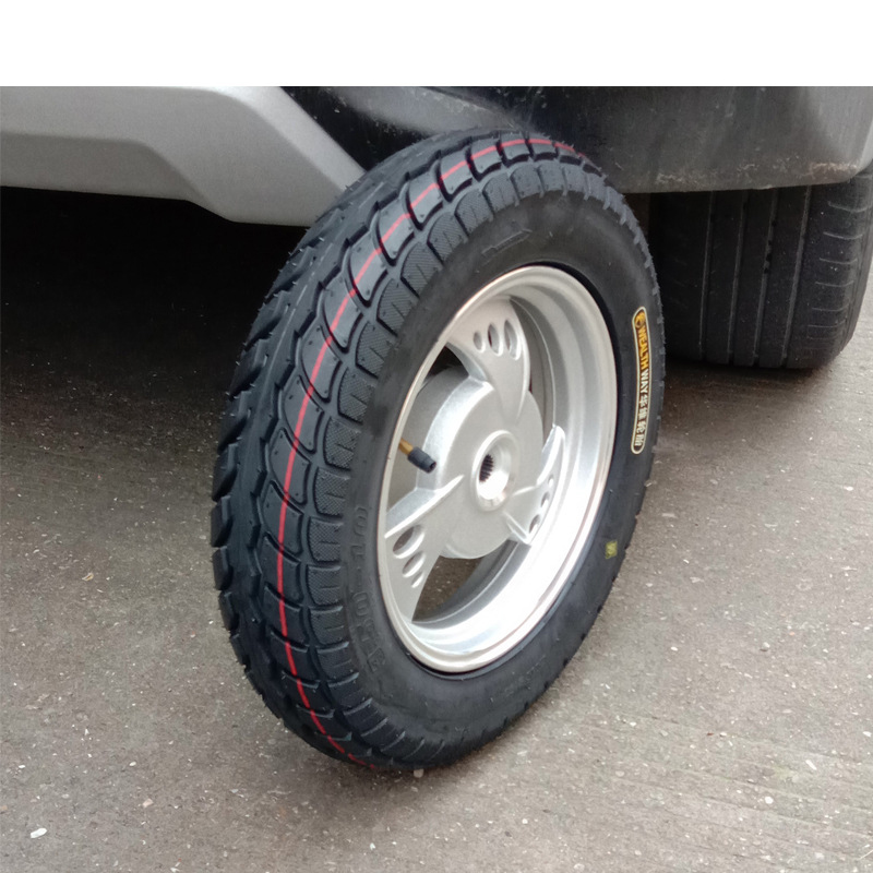 Roue arrière à trois feuilles + pneu renforcé 3.50-10