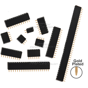 Foro passante singola fila femmina 2 3 4 5 6 10 12 15 20 40 Pin placcato oro 2.54mm Pitch Pinheader connettore per Pcb - Product Image 1