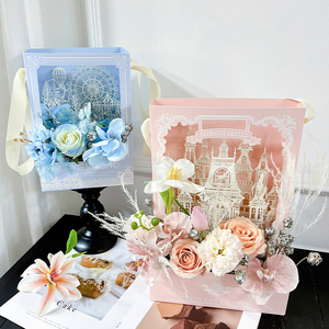 <strong>Custom</strong> Mother's Day Floral Packaging Birthday Handheld Flower <strong>Box</strong> Open <strong>Window</strong> Flower Gift <strong>Box</strong> Birthday Flower 3D <strong>Display</strong> <strong>Box</strong> - Product Image 1