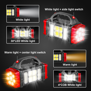 Solar Handheld Flashlight With Power Bank <strong>LED</strong> USB Rechargeable Work Torch Light for Camping Fishing Searching Lamp - Product Image 3