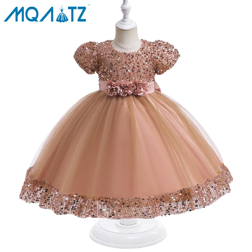 MQATZ party bambina bambino abito da principessa con applicazioni paillettes abito da ballo tulle bambino 2 anni compleanno N2116