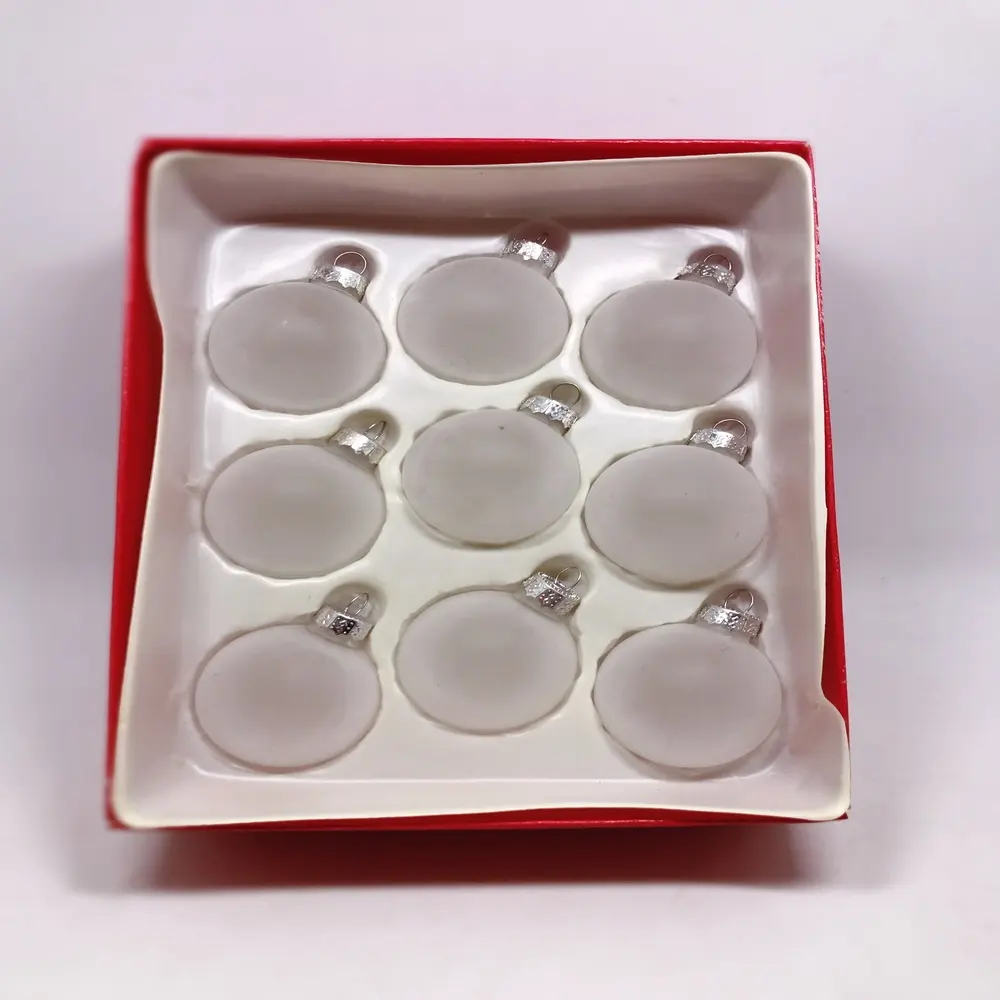 Bao ying bolas de adorno de vidrio esmerilado al por mayor con embalaje de caja de regalo