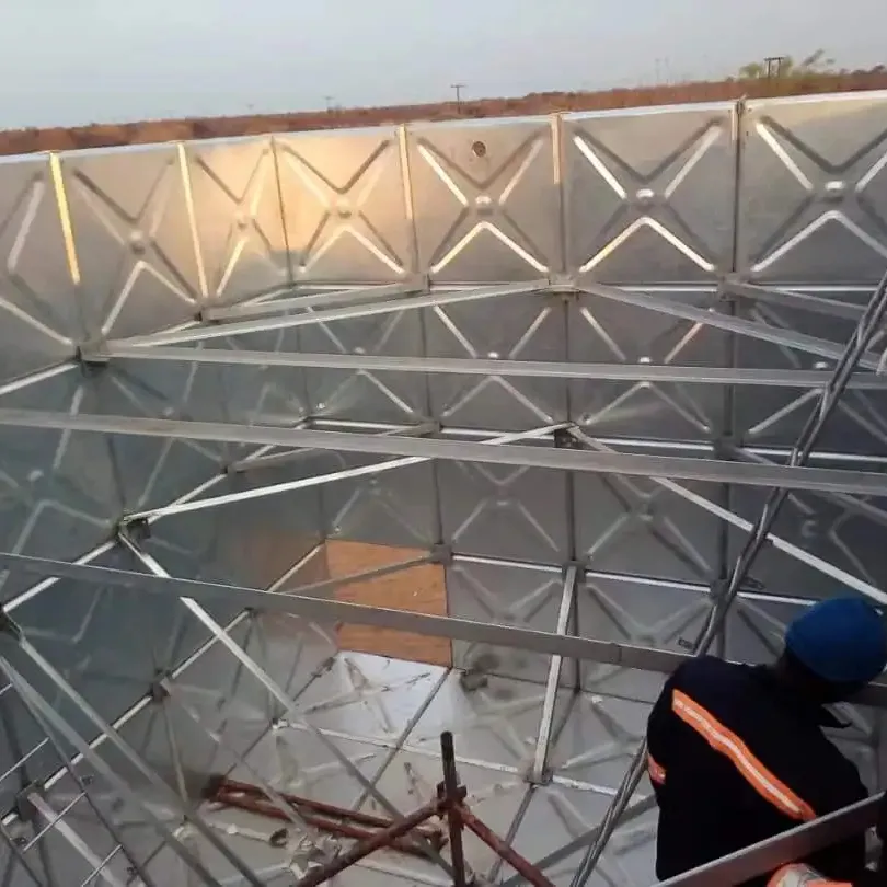 Tanque de almacenamiento de agua Seccional de acero galvanizado en caliente de 500 litros, riego agrícola y uso de agua potable