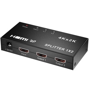 4K X 2K 30Hz HD <strong>Splitter</strong> 1input <strong>2</strong> <strong>Output</strong> 1080P One Host <strong>Outputs</strong> Two Displays Devices Computer Rectangle - Product Image 1