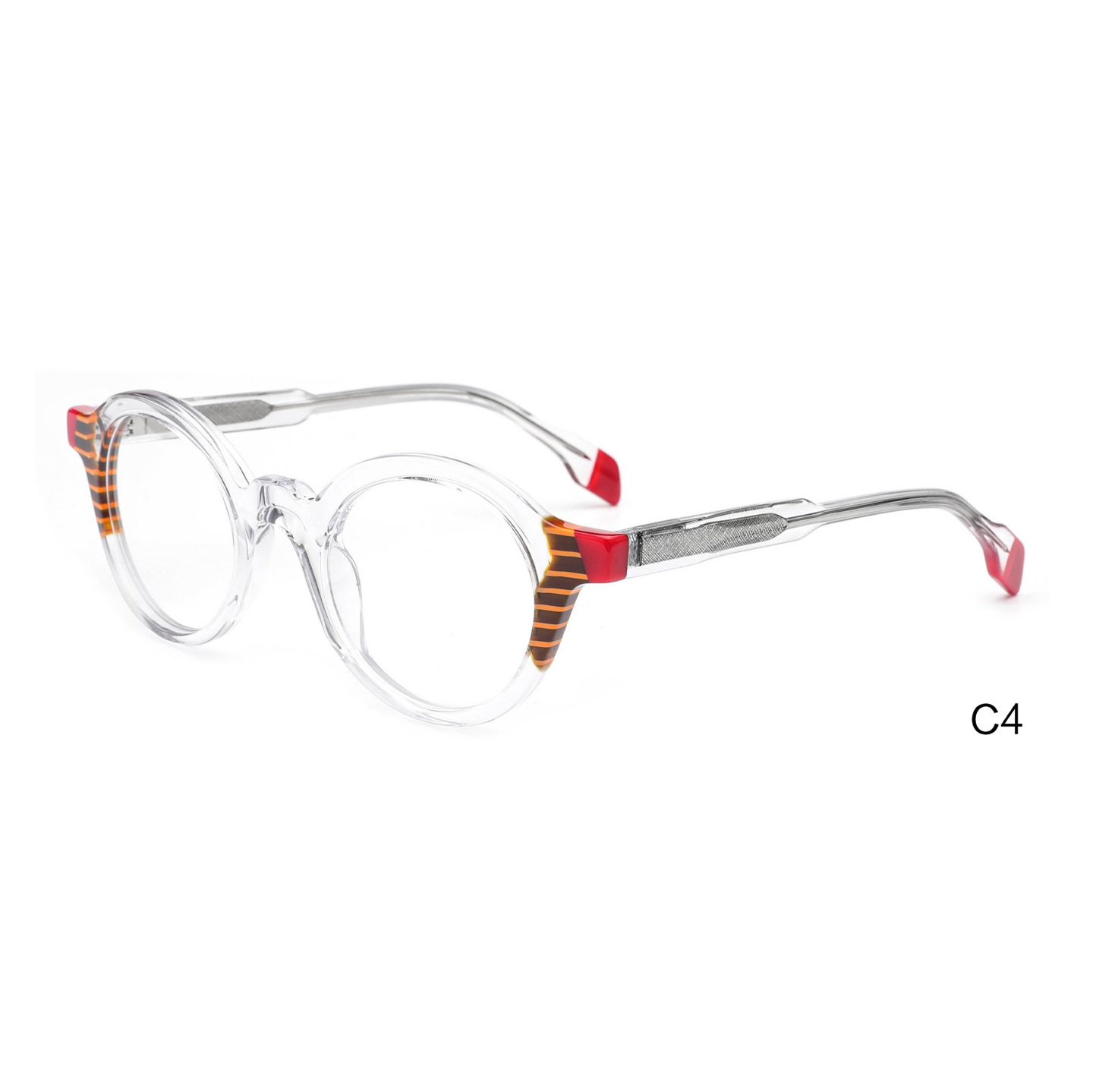 C4-transparent con rojo y multicolor