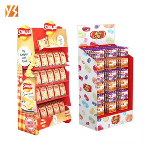 Kunden spezifischer faltbarer und rotierender Bodenst änder Modernes Einzelhandel regal für Pop-Wellpappe für Süßigkeiten-Lebensmittel getränke - Product Image 3
