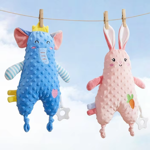 Unisex süper yumuşak peluş bebek oyuncak bebek kullanışlı karikatür hayvan şekli bere kadife diş kaşıyıcı oynamak yıkanmış çiğnenmiş ağız konfor oyuncak olabilir - Product Image 2