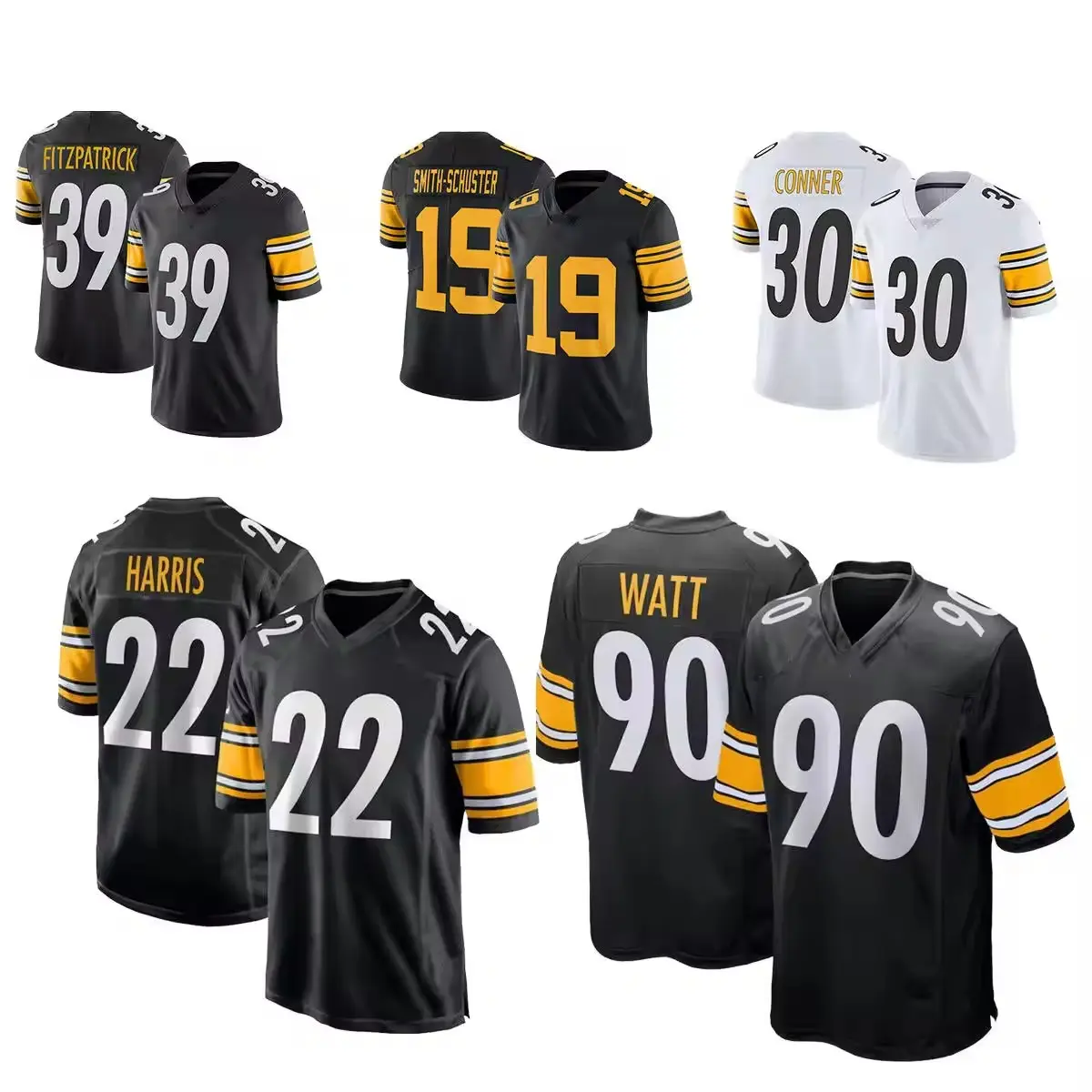 2023-2024 nuevos hombres cosidos Steeler American Football Jersey Steelers #90 Watt #22 Limited alta calidad Original NFL Jersey