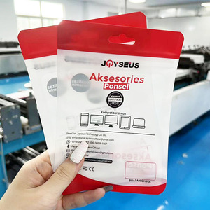 カスタムメイドワイヤーデータライン包装袋窓透明穴プラスチック製セルフシール袋マットフィルムCPPコンポジットステッカーバッグ - Product Image 5
