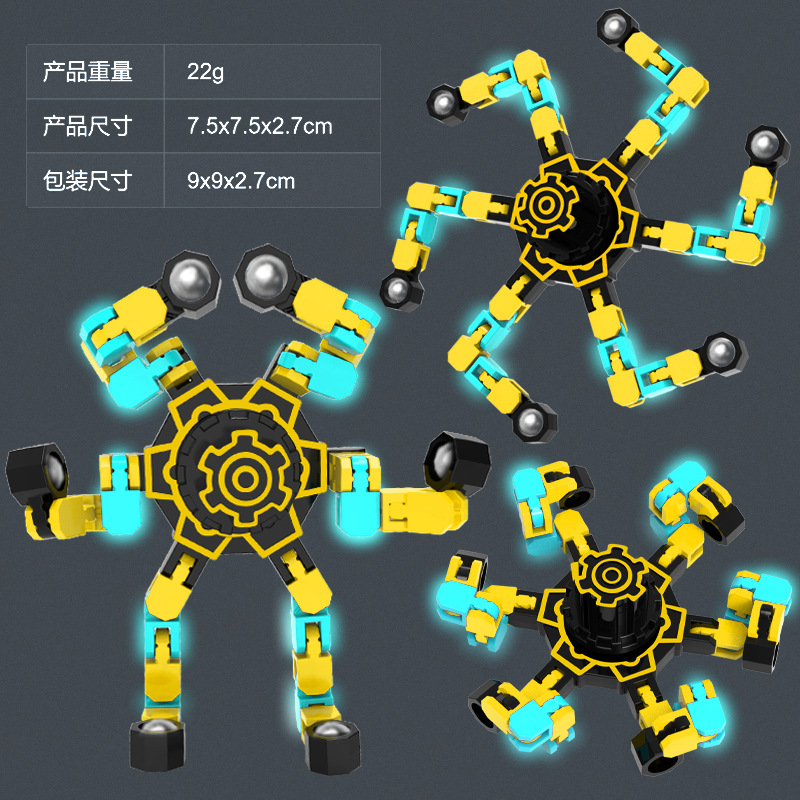 Jaune et bleu qui brillent dans le noir