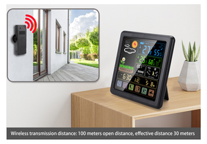 Smart Weather Station with Six Weather <strong>Forecast</strong> and Moon Phase Display Temperature and Humidity Table Clocks for Outdoor - Product Image 4