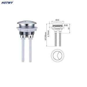 トイレ貯水槽用トイレプッシュボタンクロームデュアルフラッシュラウンド48mm - Product Image 4