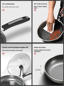 Chất Lượng Chuyên Nghiệp 316 Thép Không Gỉ Đồ Nấu Nướng Không Dính Tổ Ong 26-28Cm Vòng Frying Pan Cho Nấu Ăn - Product Image 4