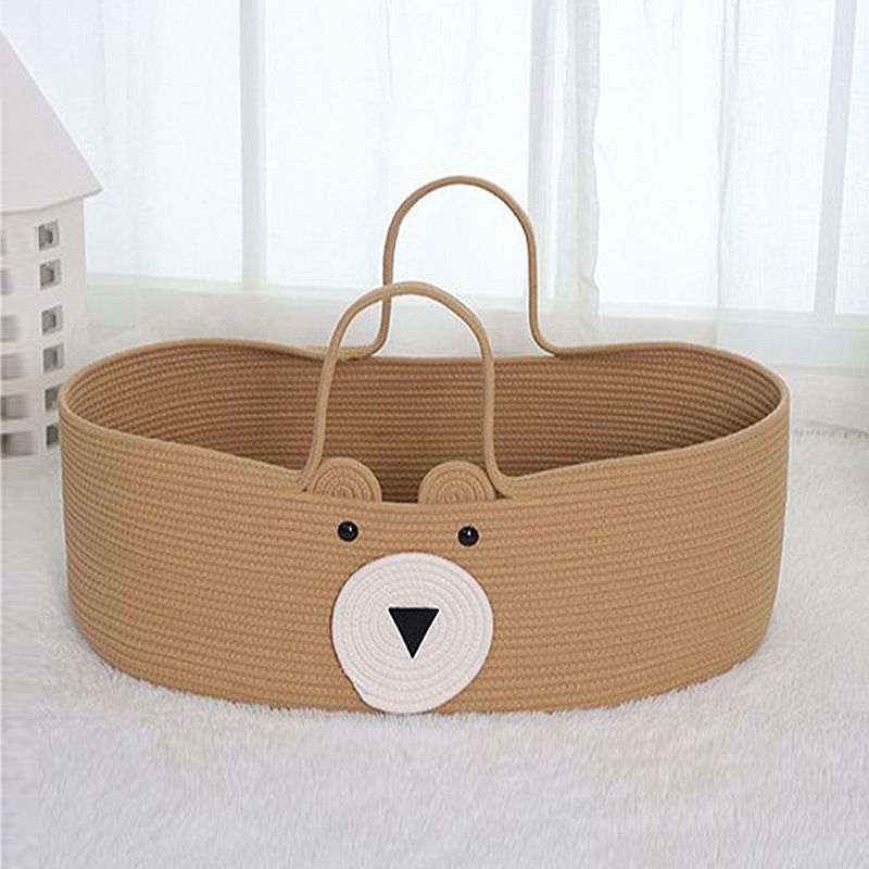 Khaki Bear baby basket foam mat