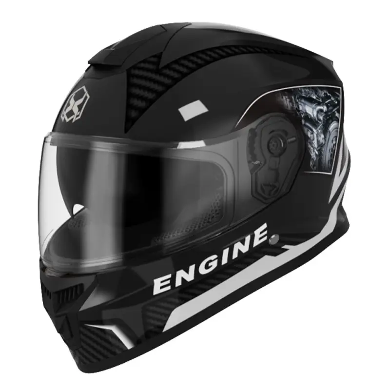 Высококачественный и стильный полнолицевой мотоциклетный шлем с двойным козырьком новый абс материал черный шлем для верховой езды