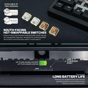 FANTECH MK921 Wireless <strong>Programmable</strong> RGB Gaming <strong>Keyboard</strong> 80 Keys Wired <strong>Mechanical</strong> <strong>Keyboard</strong> Full-Key Anti-Ghosting BT <strong>Keyboard</strong> - Product Image 5
