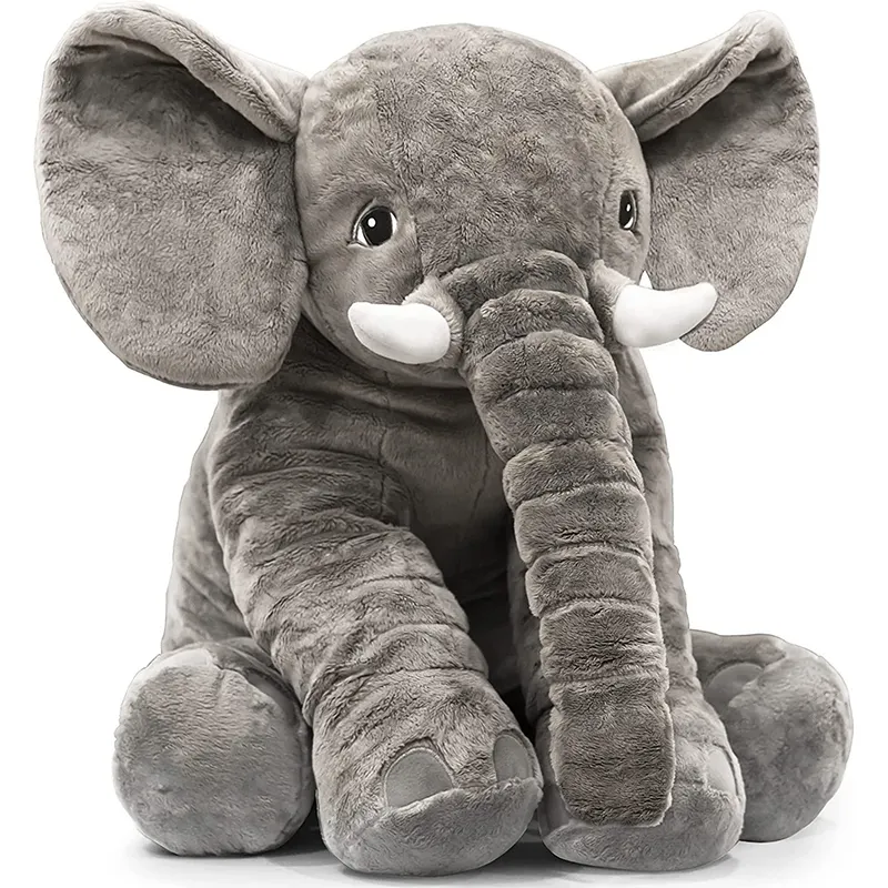 EN71 CPC BSCI 24 pulgadas elefante grande de peluche de animales de peluche niños abrazando muñeca suave peluches fábrica de regalos de cumpleaños personalizados