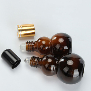 10ml 20ml 30ml 50ml <span class=keywords><strong>100ml</strong></span> âmbar cabaça dupla embalagem cosmética garrafa de vidro vazia com conta-gotas roll on