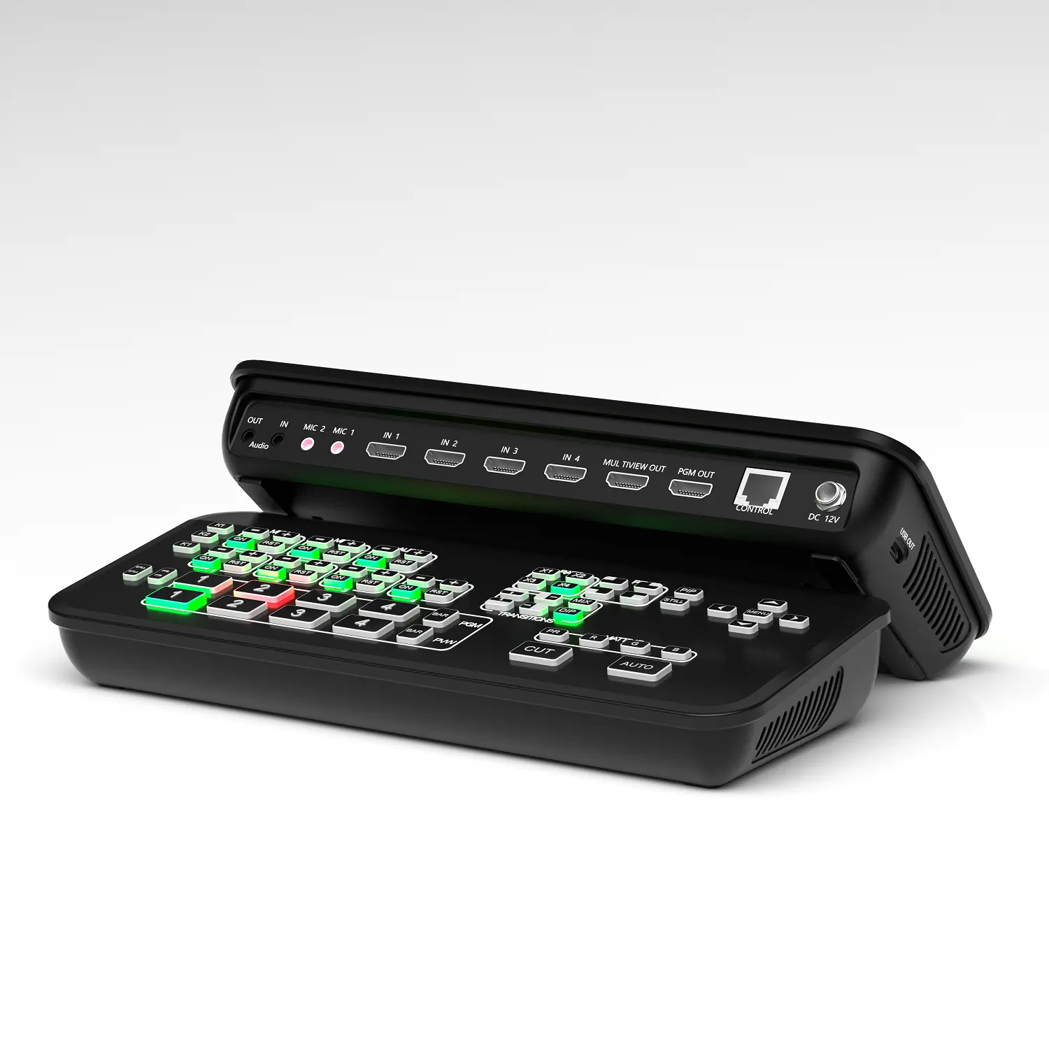 Video Mixer Switcher live streaming 4k trạm chuyên nghiệp âm thanh và video Switcher Mixer HDMI dòng sống video Switcher