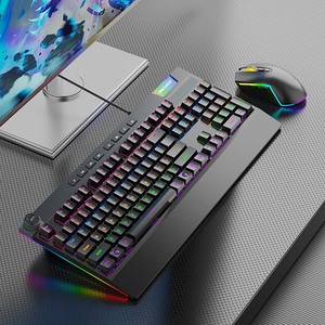 ESGAMING Custom Logo 104 Keys RGB Backlit Compact <strong>Keyboard</strong> Waterproof <strong>Computer</strong> Mechanical Gaming <strong>Keyboard</strong> with Wrist Rest - Product Image 1