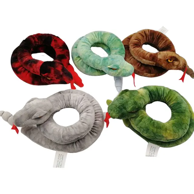 Vente en gros OEM/ODM Logo personnalisé cadeaux créatifs jouets en peluche simulation animaux hochet serpent