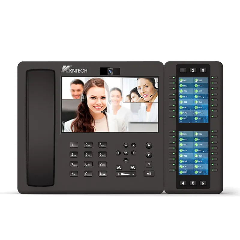 Visiophone Voip avec écran couleur de 7.2 pouces, interphone IP, 2 écrans DSS de 3.5 pouces, visiophone