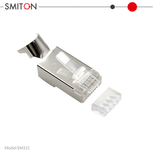 Conector Ethernet Rj45 blindado con enchufe modular Cat7 de conexión de Telecomunicaciones