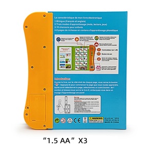 French enish E Book Early Education Machine Sound Book per bambini che imparano giocattoli Audio libro alfabeto numeri - Product Image 2