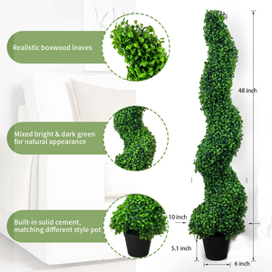 Yüksek kaliteli bonsai noel ağacı yapay ağaç ipek bitki şimşir spiral ağacı - Product Image 1