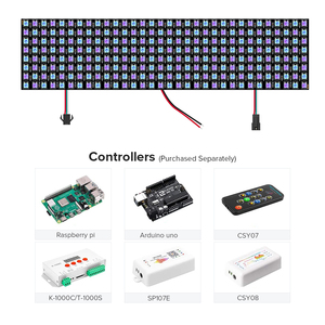BTF-LIGHTING WS2812B ECO RGB полноцветные провода из сплава 5050SMD индивидуальная Адресуемая 8x32 16x16 256 пикселей светодиодная матричная панель - Product Image 5