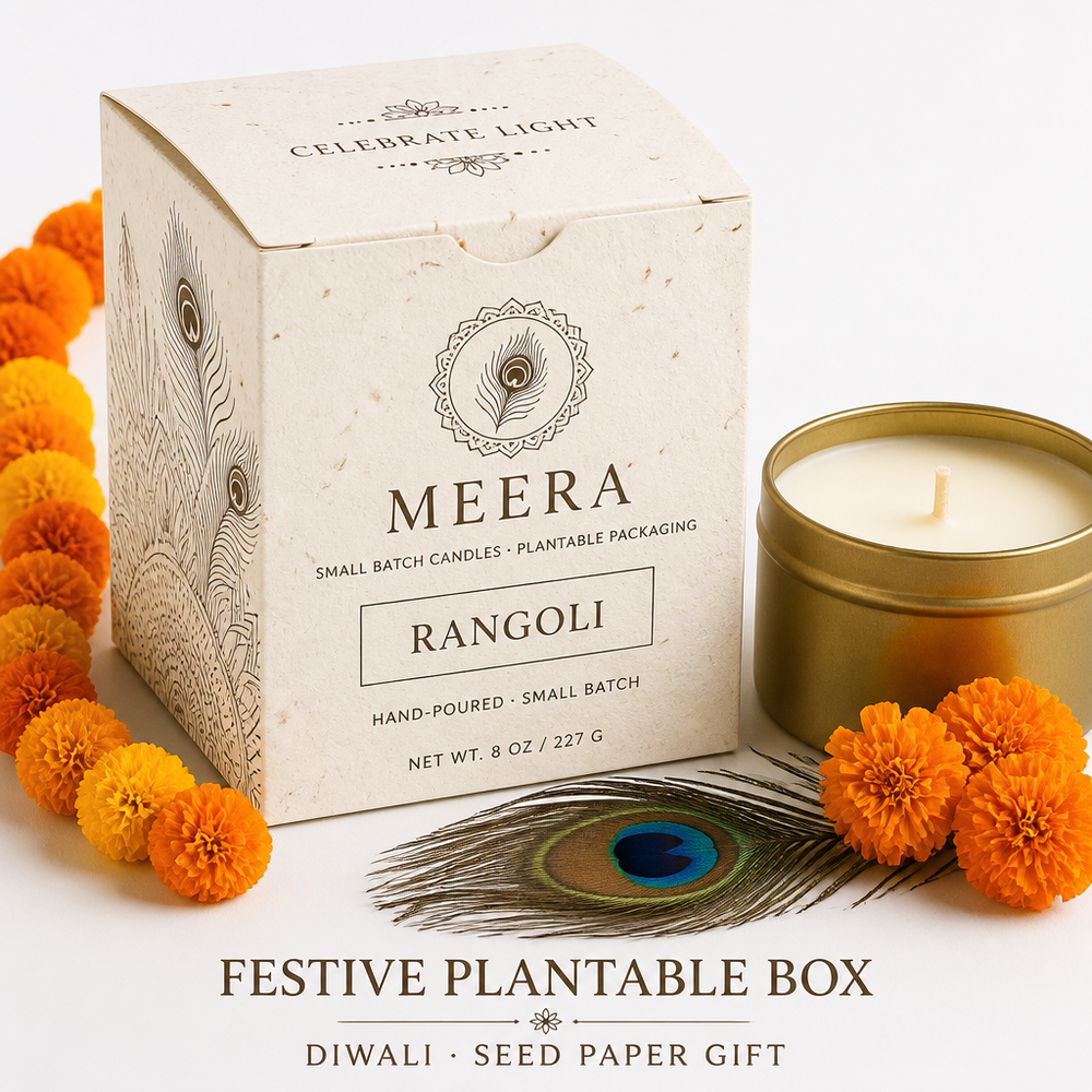 Boîte à bougie en papier de graines de mandala
