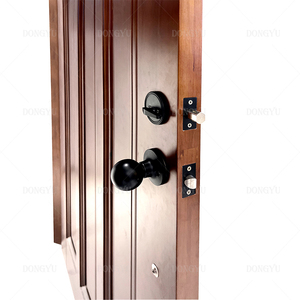 2025 Dongyu High End özel tasarım Modern 3D oyma katı ahşap dış Villa ön giriş kapısı için konut - Product Image 6