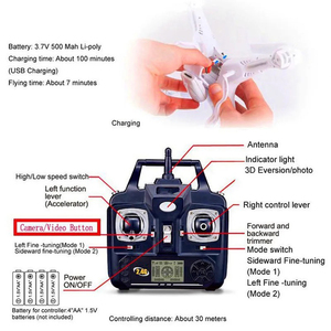 Mới đến symas <span class=keywords><strong>X5C</strong></span> Drone Tuổi thọ pin tầm xa 720P máy ảnh điều khiển từ xa 2.4G R/C 4CH Quadcopter - Product Image 4