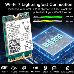 BE200 WiFi 7 M.<strong>2</strong> Card Blue Tooth 5.4 BE200NGW <strong>2</strong>.4G/5G/6GHz Wireless Adapter <strong>Network</strong> Card with Antennas Better Than AX210 - Product Image 5