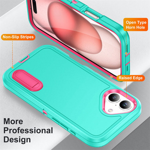 เคสโทรศัพท์กันกระแทกแบบ3 in 1พร้อมขาตั้ง TPU PC Mix และ Match 3 in 1สำหรับ iPhone 13 12 11 Pro Xr X 16 15 14 ProMAX - Product Image 3