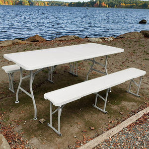 Bán Buôn 6ft HDPE Hình Chữ Nhật Ngoài Trời Gấp Bảng Nhiệm Vụ Nặng Nề Di Động Không Thấm Nước Trọng Lượng Nhẹ Dã Ngoại Tổ Chức Sự Kiện Vườn Sân - Product Image 4