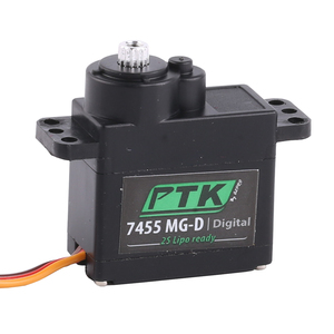 PTK 7455 MG-D Micro Servo 12g servo digitale ad alta velocità e grande torsione con denti in metallo (dimensioni 9g) modello ad ala fissa - Product Image 1