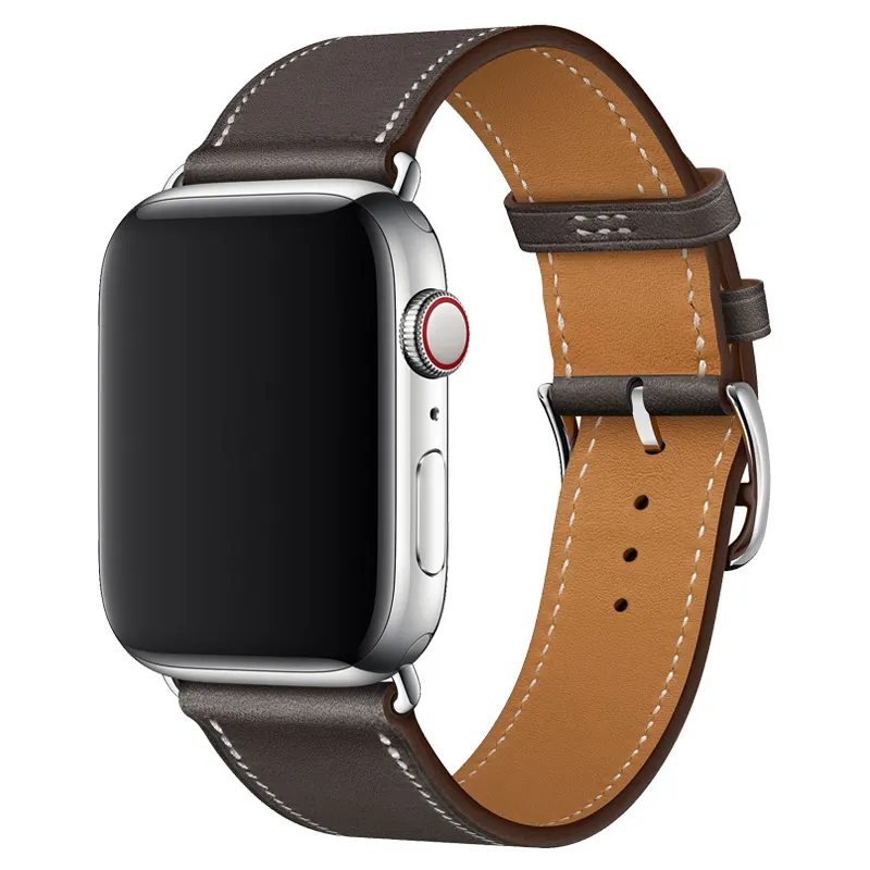 Venta al por mayor correa de cuero reloj para Iwatch serie 7 correa de cuero PU para Apple Watch correas, 38mm/44mm para Apple Watch correa de cuero