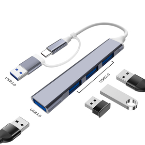 2-in-1 พร้อม 4-port USB ขยาย dock Usb3.0 4in1HUB อะแดปเตอร์อลูมิเนียมการกระจายความร้อน C-type USB hub - Product Image 6