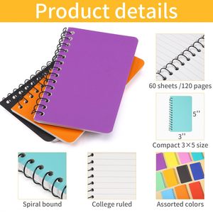 Cuaderno de espiral pequeño, Mini Bloc de notas de bolsillo para oficina en casa Bloc de notas en espiral Cuadernos pequeños