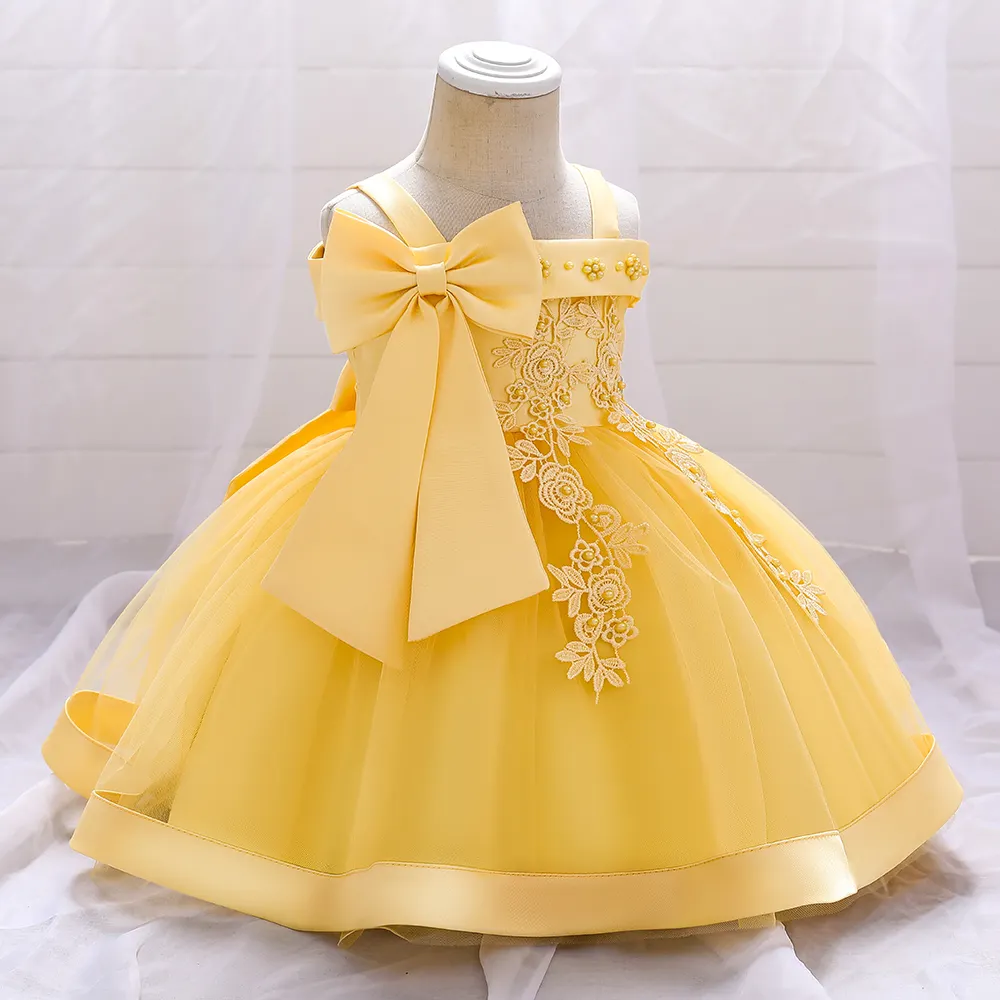 MQATZ vendendo Bebê Boutique Roupas Crianças luxo Ball Gown Fluffy Tulle Aniversário Princesa Meninas Vestido de Festa Flor L5081XZ